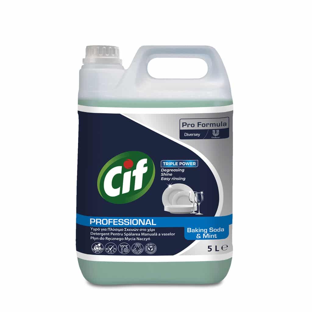 Cif Professional Detergent pentru Spălarea Manuală A Vaselor cu Bicarbonat Si Menta 2x5L