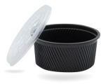 Bol supa negru PP +capac 350cc, 25 buc/set