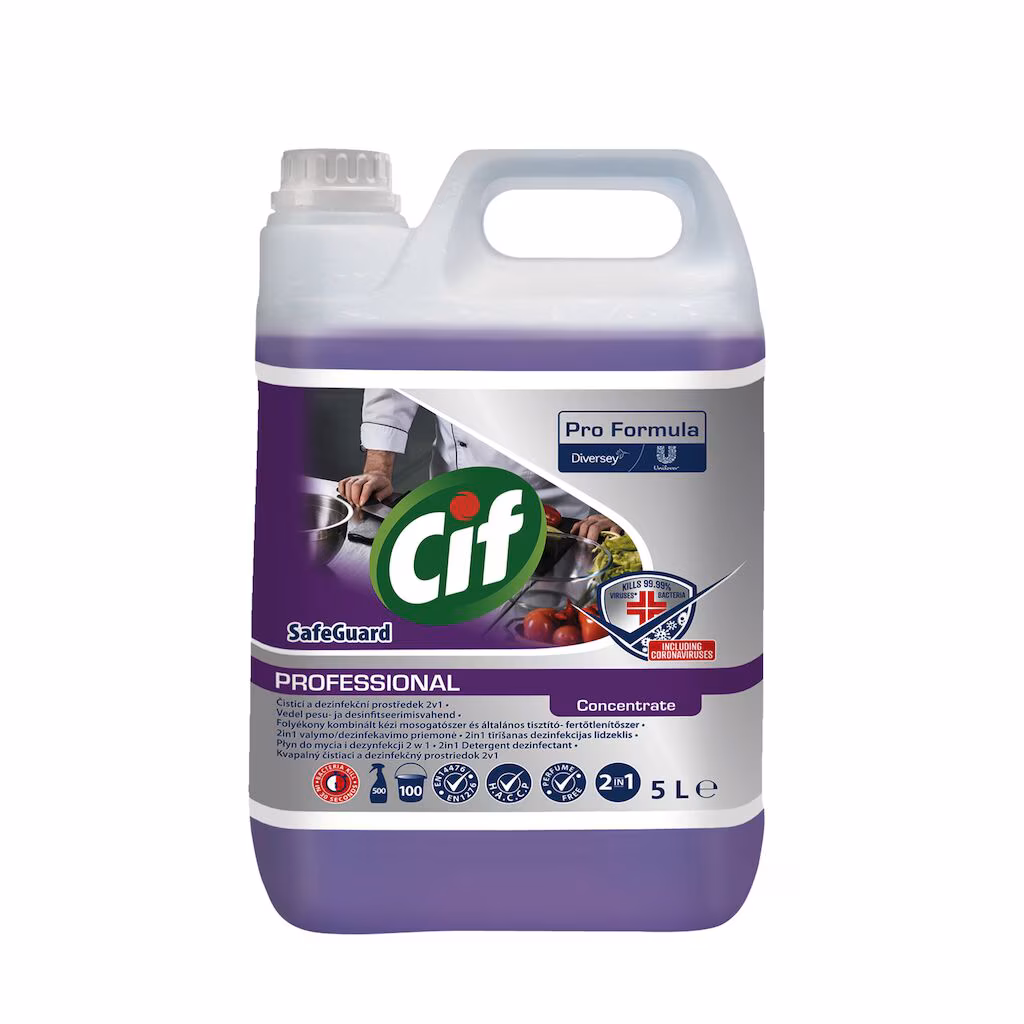 Cif Professional SafeGuard Detergent Dezinfectant Concentrat Lichid 2 în 1 (AVIZAT Sanitar) 2x5L