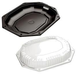 Platou negru PP 35 cm, 10 buc/set